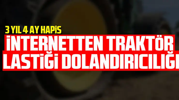 İnternetten traktör lastiği dolandırıcılığına 3 yıl 4 ay hapis
