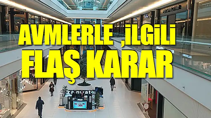 AVM'ler 12.00-19.00 arası açık olacak