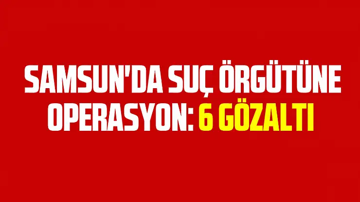 Samsun'da suç örgütüne operasyon: 6 gözaltı