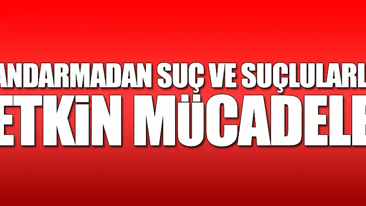 Jandarmadan suç ve suçlularla etkin mücadele