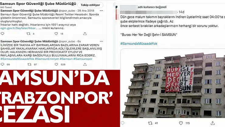 Samsun'da 'Trabzonspor' cezası