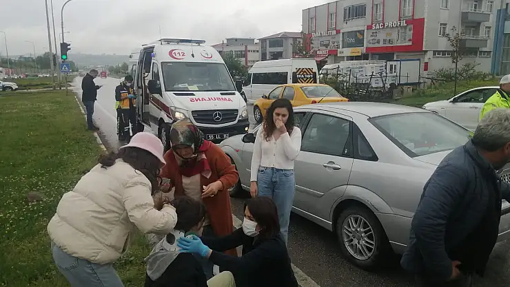 Samsun'da kırmızı ışıkta zincirleme kaza: 3 yaralı