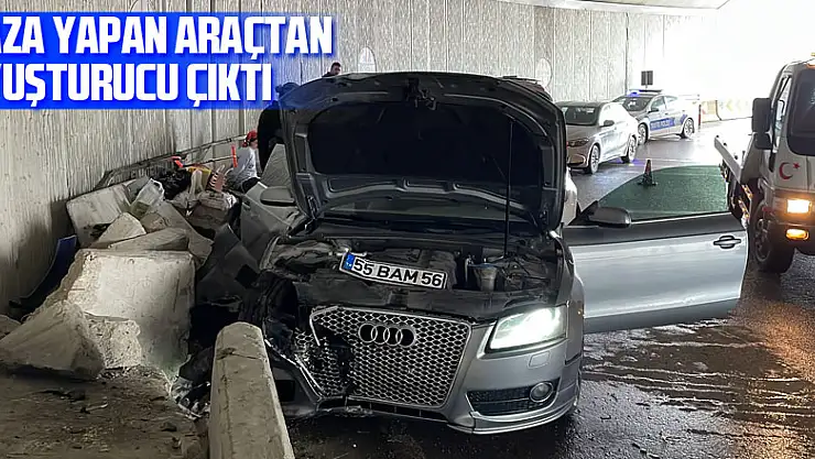 'Dur' ihtarına uymayıp kaçarken kaza yapan araçtan uyuşturucu çıktı