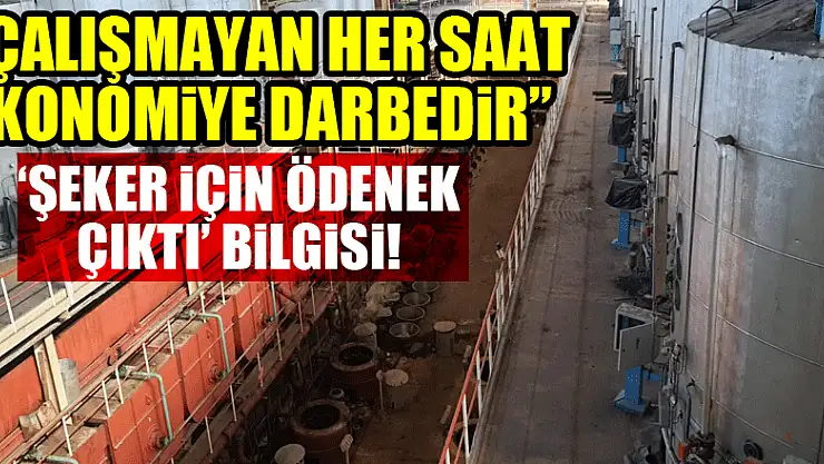 'Çalışmayan her saat ekonomiye darbedir' 'Şeker için ödenek çıktı' bilgisi!