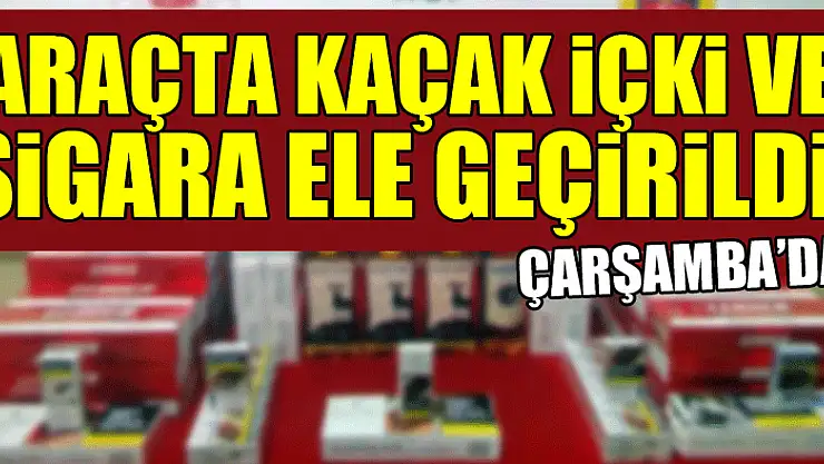Jandarma şüpheli araçta kaçak içki ve sigara ele geçirdi