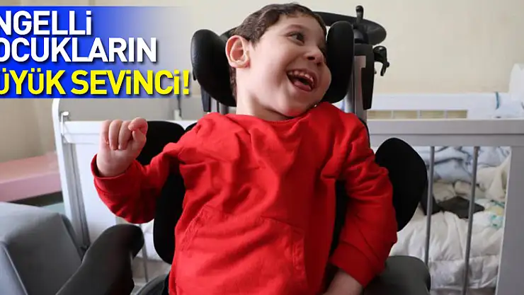 Ortopedi sandalyelerine kavuşan engelli çocukların büyük sevinci