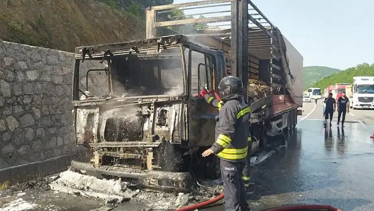 Samsun'da tır yangını