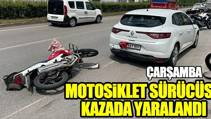 Motosiklet sürücüsü kazada yaralandı