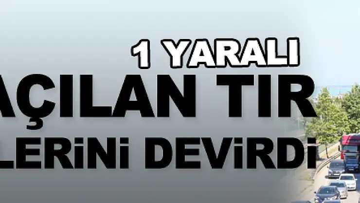 Dorsesi açılan tır levha direklerini devirdi: 1 yaralı