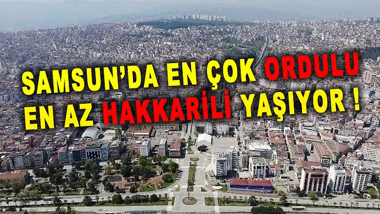 Samsun'da en çok Ordulu, en az Hakkarili yaşıyor