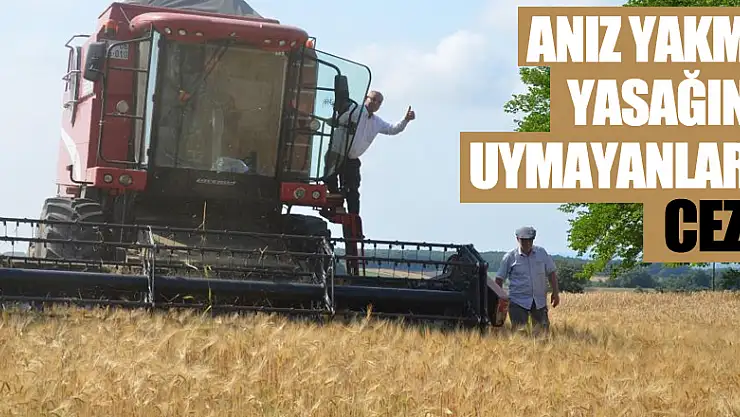 Anız yakma yasağına uymayanlara ceza