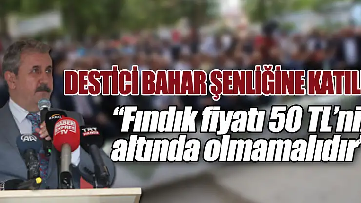 DESTİCİ BAHAR ŞENLİĞİNE KATILDI  'FINDIK FİYATI 50 TL'NİN ALTINDA OLMAMALI'