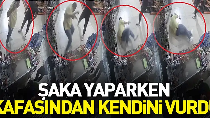 Markette kurusıkı tabancayla şaka yaparken kafasından kendini vurdu