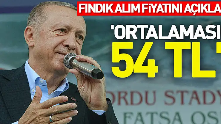 Cumhurbaşkanı Erdoğan fındık alım fiyatını açıkladı: 'Ortalaması 54 TL'