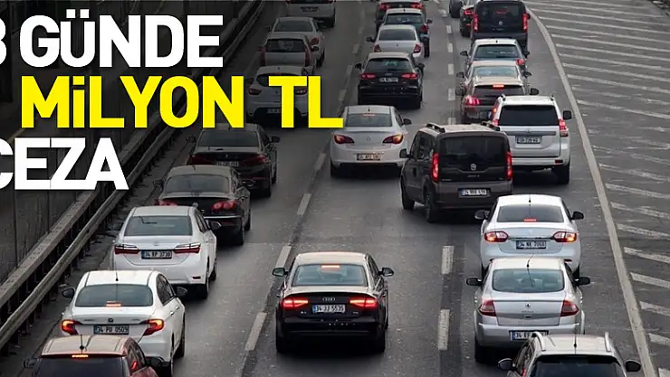 Samsun'da 3 günde 1950 araca 1 milyon 388 bin TL ceza