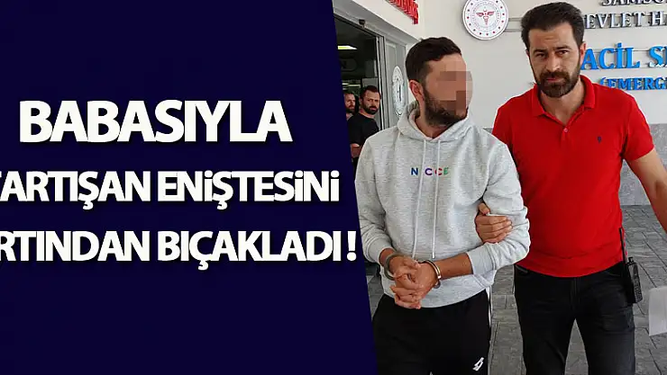 Babasıyla tartışan eniştesini sırtından bıçakladı