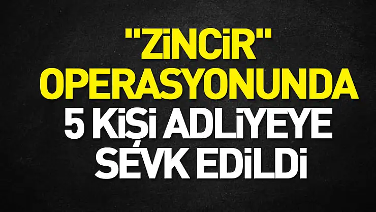 'Zincir' operasyonunda 5 kişi adliyeye sevk edildi