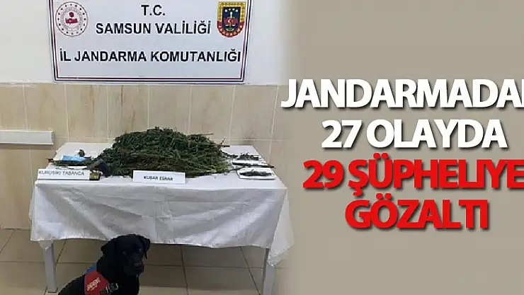 Jandarmadan 27 olayda 29 şüpheliye gözaltı