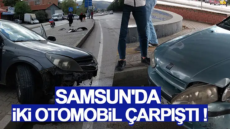 Samsun'da iki otomobil çarpıştı