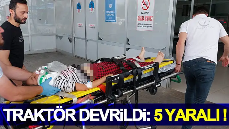 Samsun'da traktör devrildi: 5 yaralı