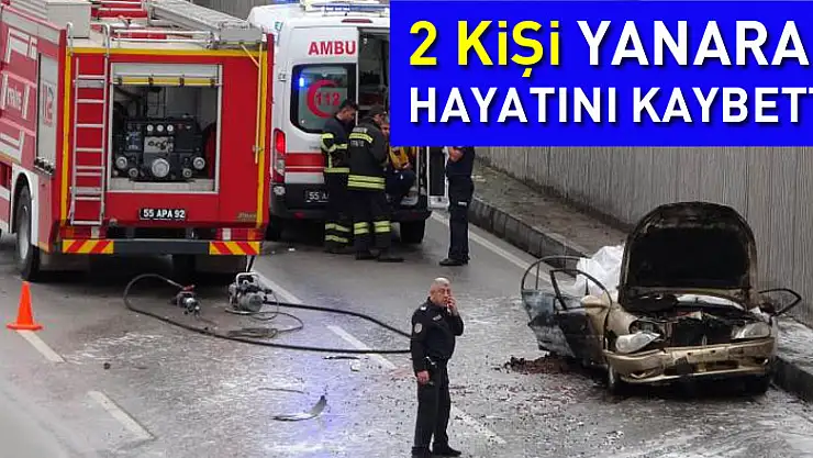 Samsun'da arıza yapan otomobile tır çarptı: 2 kişi yanarak hayatını kaybetti