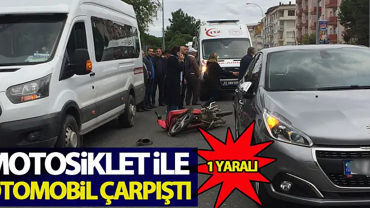 Ordu'da motosiklet ile otomobil çarpıştı: 1 yaralı