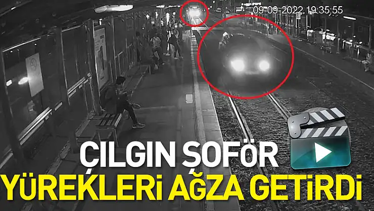 Çılgın şoför tramvay hattında kilometrelerce ilerledi, yürekleri ağza getirdi
