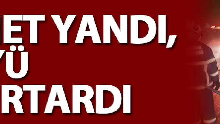 Takla atıp sürüklenen kamyonet yandı, sürücüyü polis kurtardı