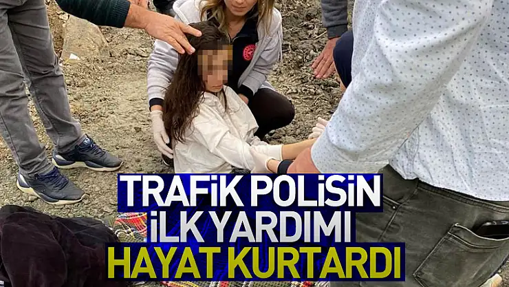 Trafik polisin ilk yardımı nefes alamayan çocuğu ölümden kurtardı
