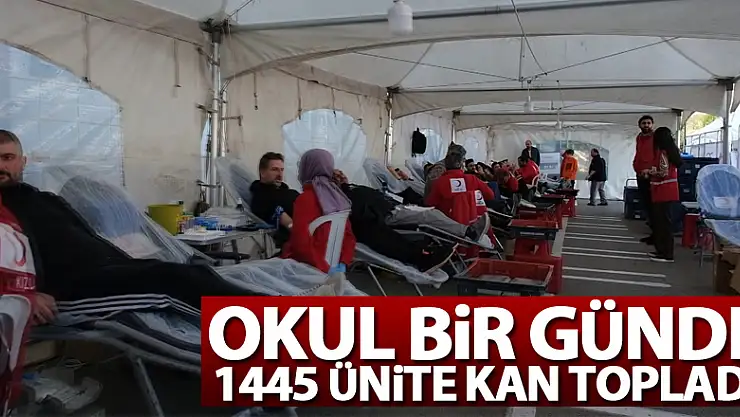 Okul bir günde 1445 ünite kan topladı