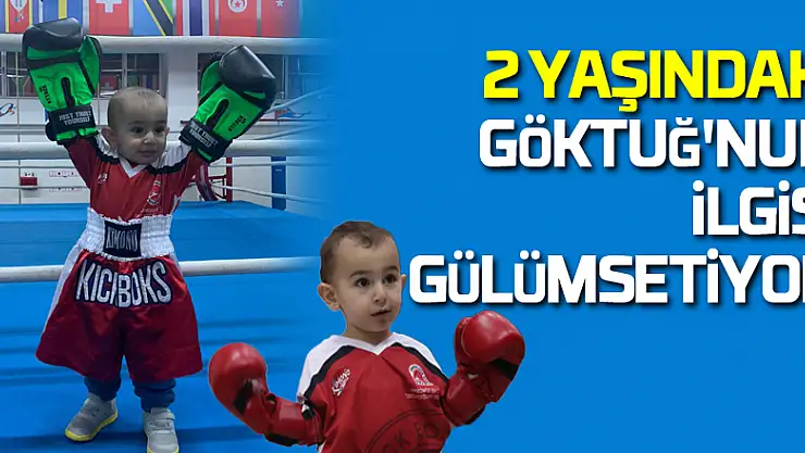 2 yaşındaki Göktuğ'nun kick boksa olan ilgisi gülümsetiyor