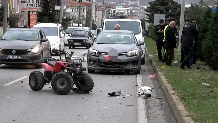 Otomobilin çarptığı ATV sürücüsü ağır yaralandı   