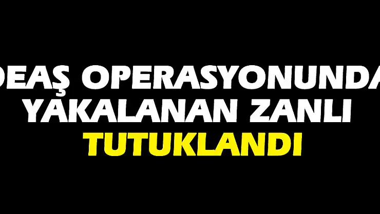 DEAŞ operasyonunda yakalanan zanlı tutuklandı