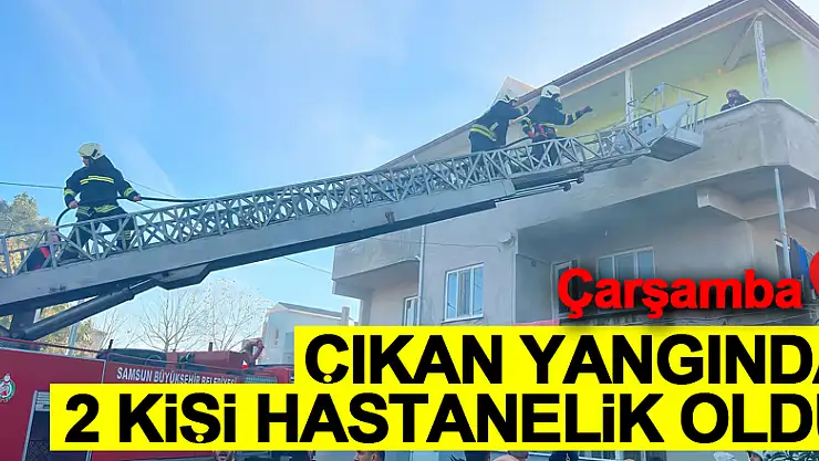 çıkan yangında 2 kişi hastanelik oldu