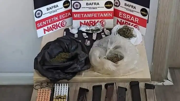 Bafra'da uyuşturucu ve silah ele geçirildi
