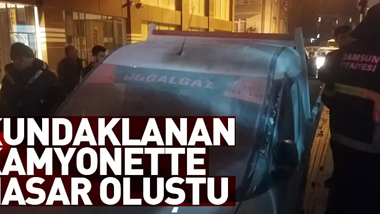 kundaklanan kamyonette hasar oluştu