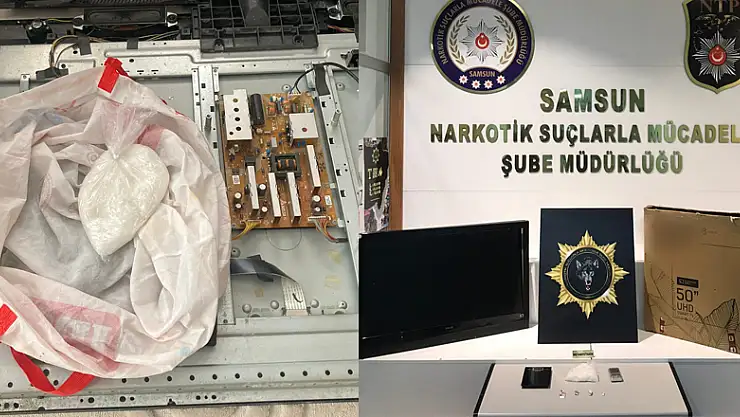 Kargo ile gönderilen televizyonun içinden uyuşturucu çıktı