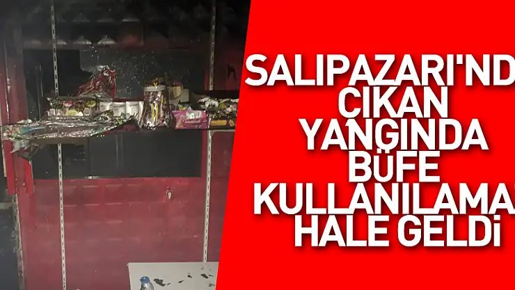 Salıpazarı'nda çıkan yangında büfe kullanılamaz hale geldi