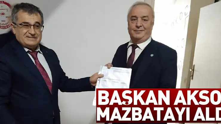 Başkan Aksoy mazbatayı aldı