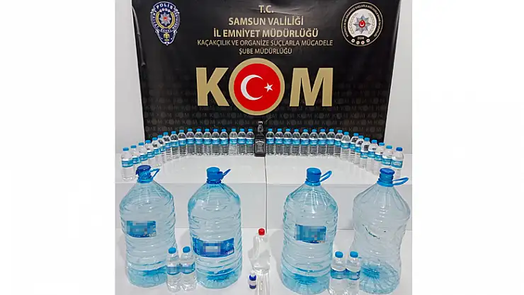 Samsun'da 79,5 litre sahte içki ele geçirildi