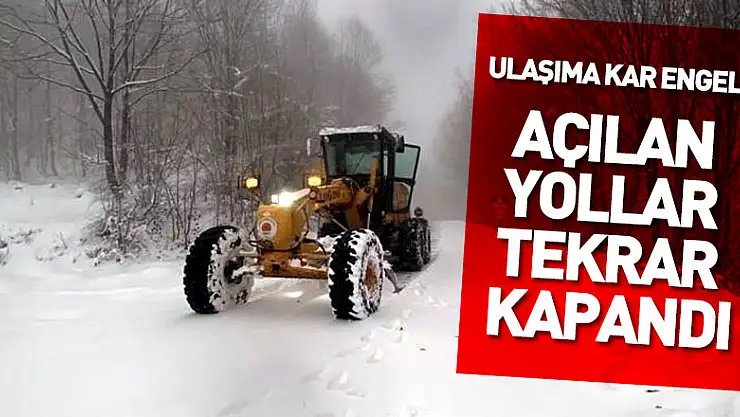Ulaşıma kar engeli: Açılan yollar tekrar kapandı