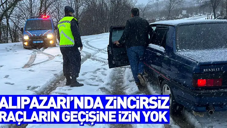 Salıpazarı'nda zincirsiz araçların geçişine izin yok