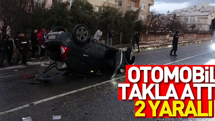 Otomobil karşı şeride geçip takla attı: 2 yaralı