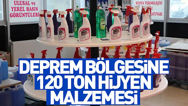 Samsun'daki liseden deprem bölgesine 120 ton hijyen malzemesi