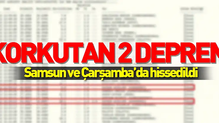 Samsun açıklarında korkutan 2 deprem