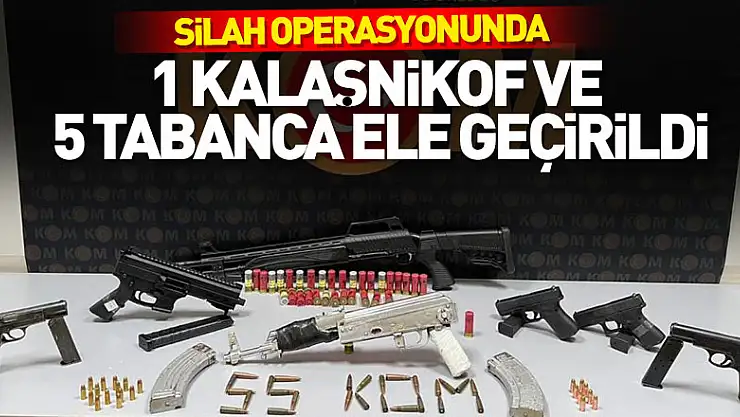 Samsun'da silah operasyonunda 1 Kalaşnikof ve 5 tabanca ele geçirildi: 2 gözaltı
