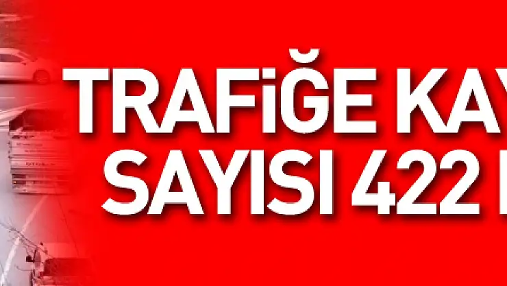 trafiğe kayıtlı araç sayısı 422 bini geçti
