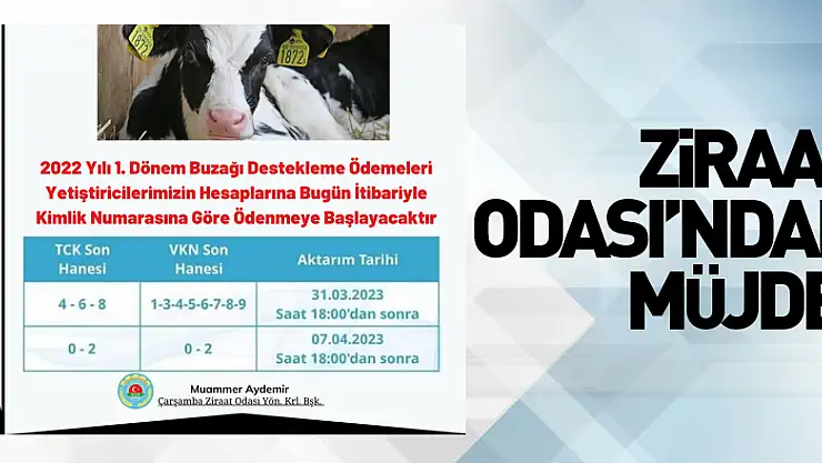 ZİRAAT ODASI'NDAN MÜJDE!