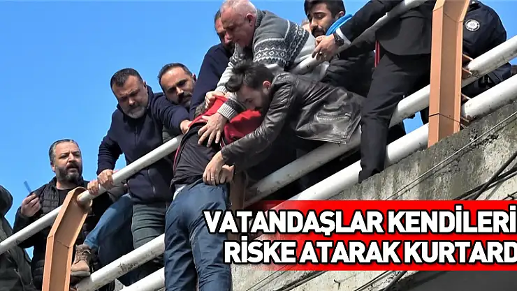 Vatandaş, riske atarak kurtardı
