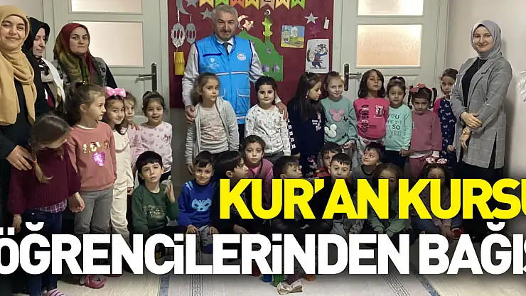 Kur'an kursu öğrencilerinden bağış